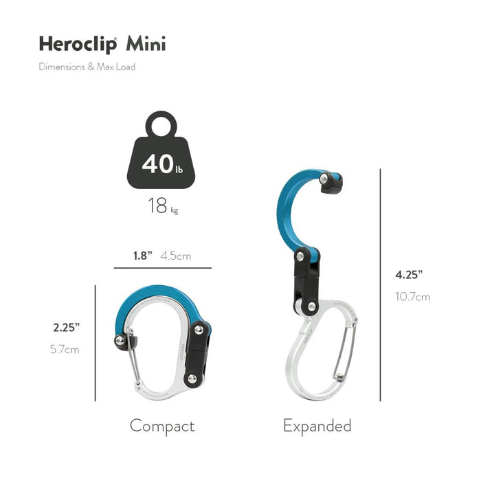 HEROCLIP CARABINER MINI - BLUE STEEL