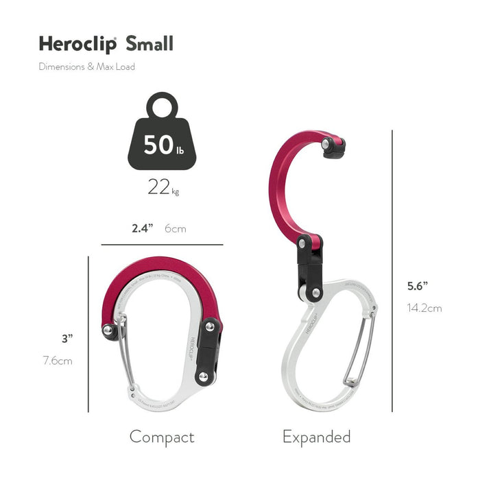 HEROCLIP CARABINER SMALL - HOT ROD RED