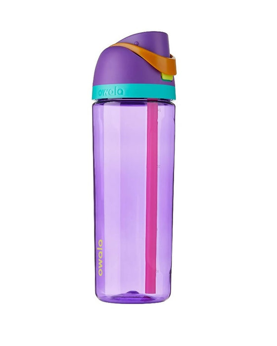 Owala 25 oz Purple Plastic Water Bottle with Flip-Top and Straw