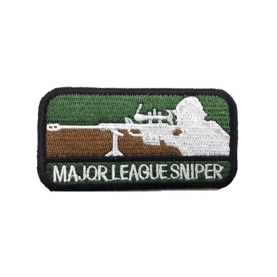 Major League Sniper Patch, Morale Patch, with Velcro – Black / white