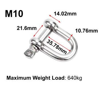M10 Stainless Steel D-Ring