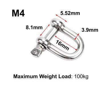 M4 Stainless Steel D-Ring