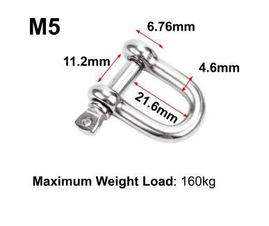 M5 Stainless Steel D-Ring