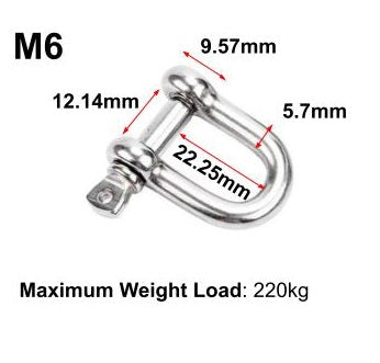 M6 Stainless Steel D-Ring