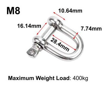 M8 Stainless Steel D-Ring