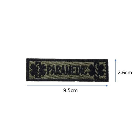 Paramedic Embroidery Patch Army Green