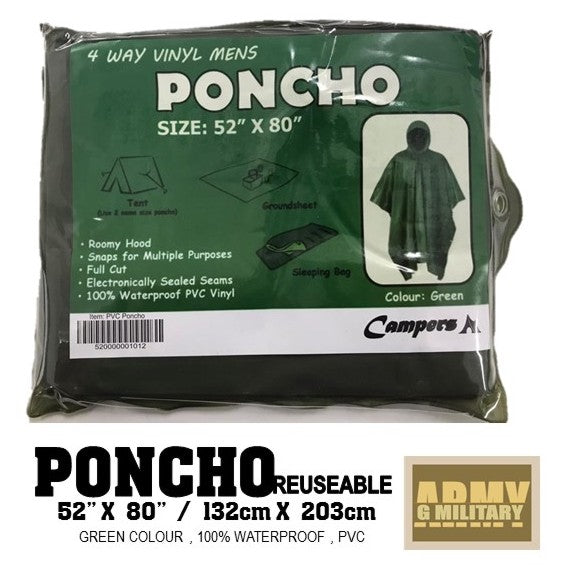 Poncho , Green, Army / camping use