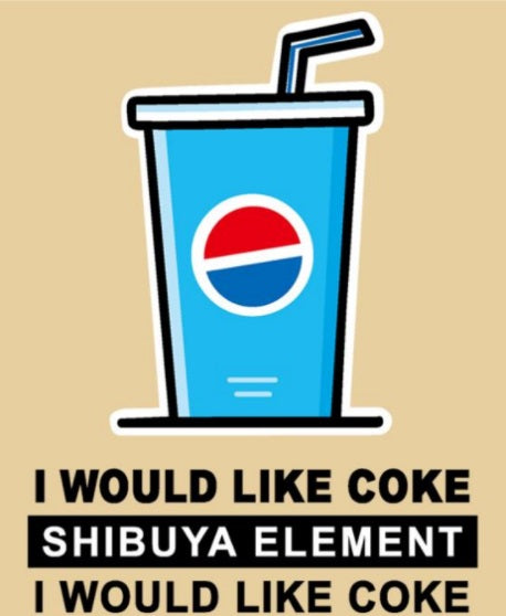 Pepsi Coke Shibuya Element Casual Short Sleeve T-Shirt Blue