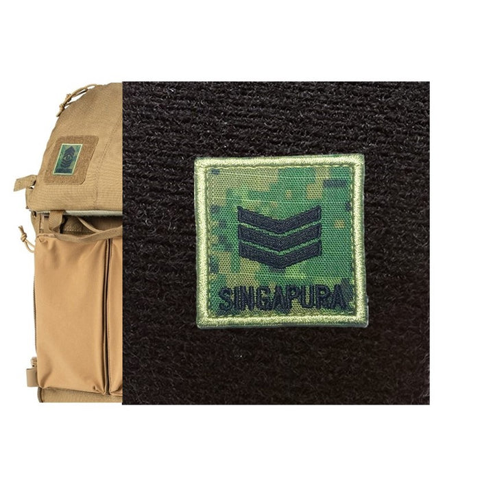 Army Mini Rank Velcro Patch, Pixel Green, 3SG