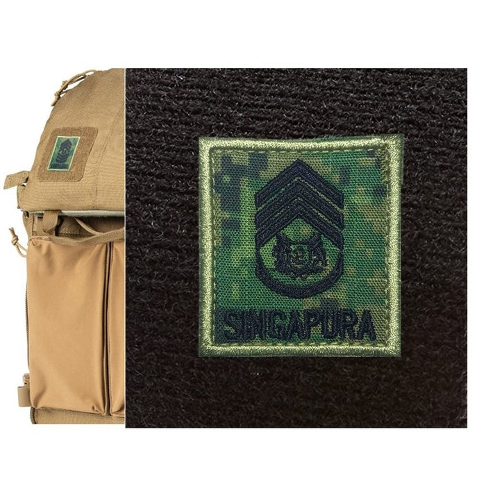 Army Mini Rank Velcro Patch, Pixel Green, MWO
