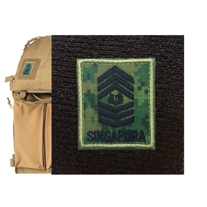 Army Mini Rank Velcro Patch, Pixel Green, MSG