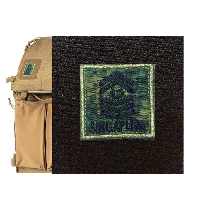Army Mini Rank Velcro Patch, Pixel Green, SSG