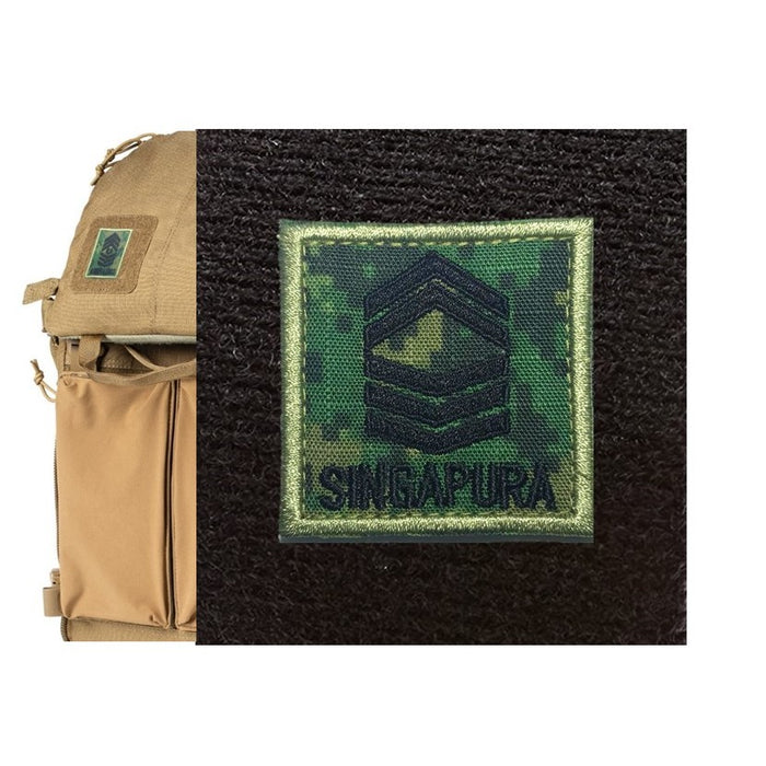 Army Mini Rank Velcro Patch, Pixel Green, 1SG