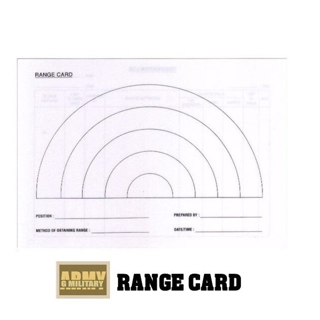 Range Card standard size