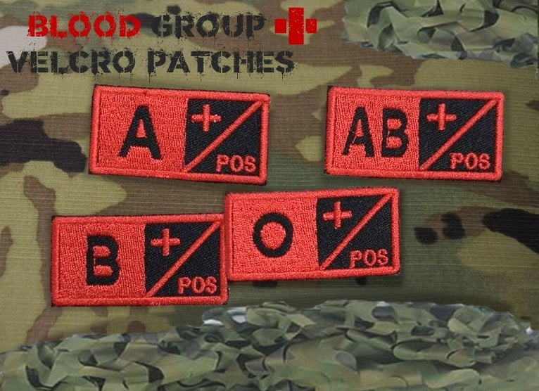 Red Color Blood Group Embroidery Patch