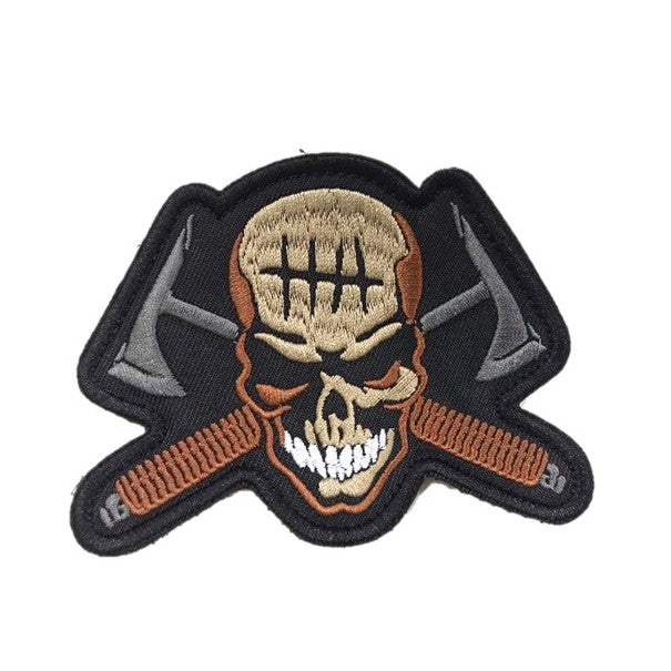 Skull Axe Crosser Patch, Morale Embroidery Patch, with Velcro