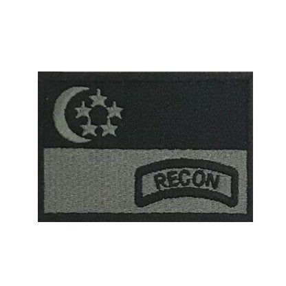 Singapore Flag - RECON Patch :BLACK - GREY
