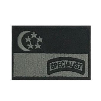 Singapore Flag - SPECIALIST Patch : BLACK - GREY