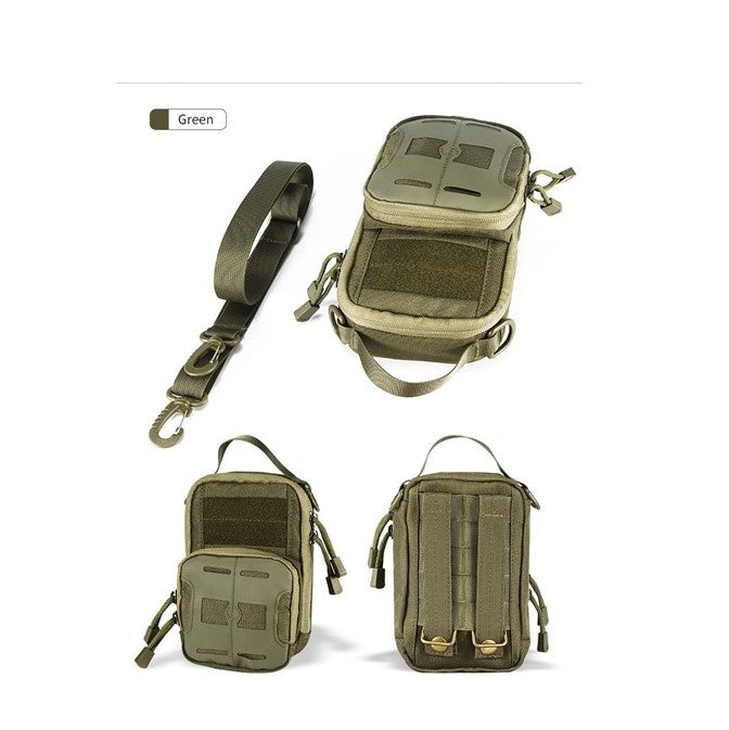 Yakeda waterproof outdoor men sport outdoor pack combat utility belt waist molle small pouch sling tactical shoulder bag - GREEN