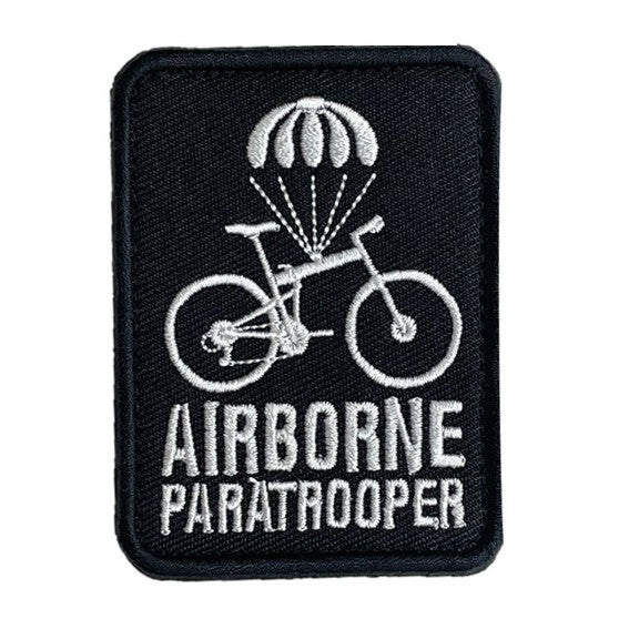 AIRBORNE Paratrooper Patch, White on Black