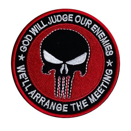 God will Judge, Punisher Embroidery Velcro Badge Red