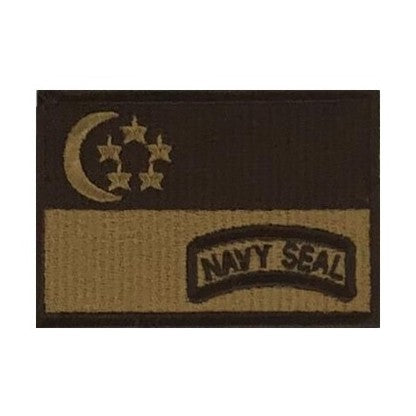 Singapore Flag - NAVY SEAL Patch : KHAKI - KHAKI.B