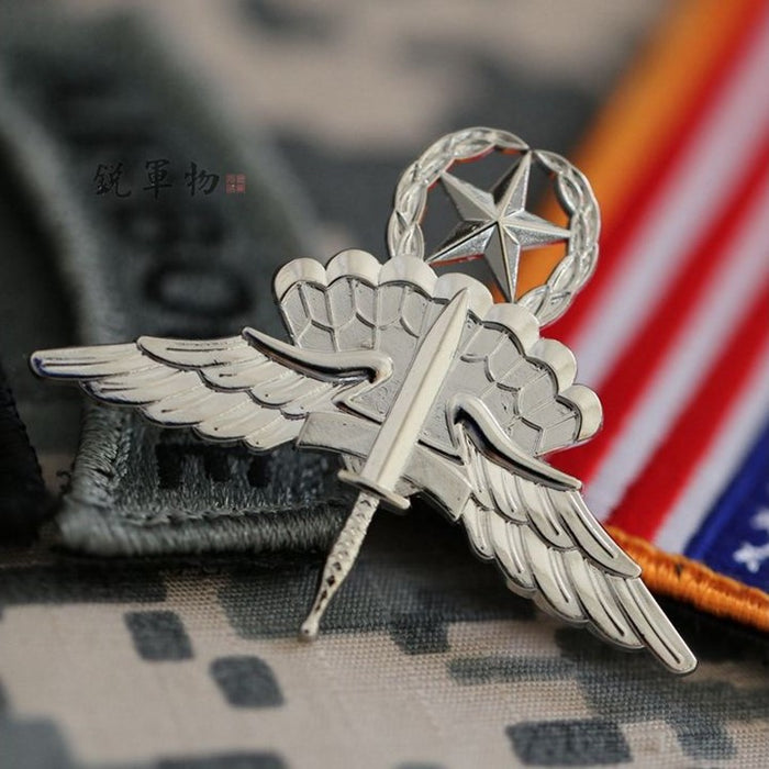 US Advance FreeFall Wing Pin Badge Silver