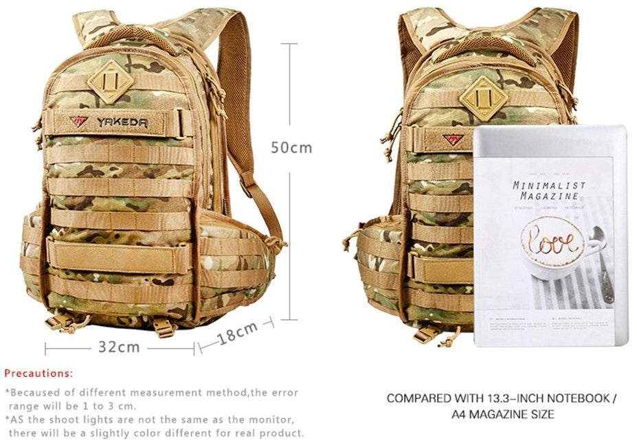 Yakeda molle system multi-function trekking camping backpack high quality durable tactical backpack - Khaki