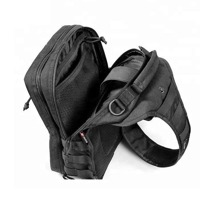 YAKEDA outdoor waterproof walking sling bag with concealed gun holster design mens small tactical shoulder chest bag - GREY