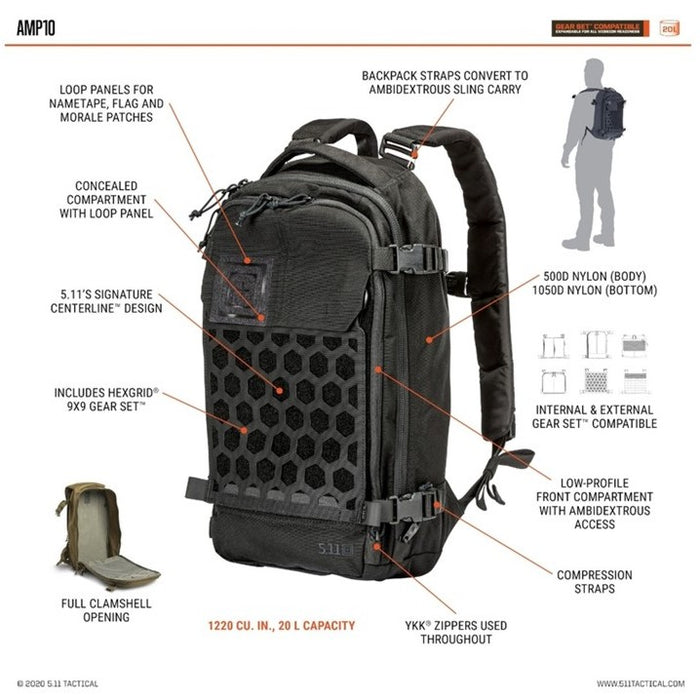 AMP10™ BACKPACK 20L Black — G MILITARY