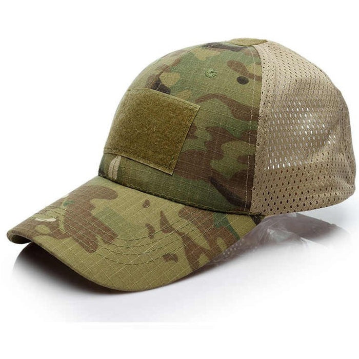 Velcro Cap with behind Netting , Ruins Green.