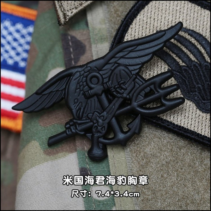 US Navy Seal Pin Badge Matt Black