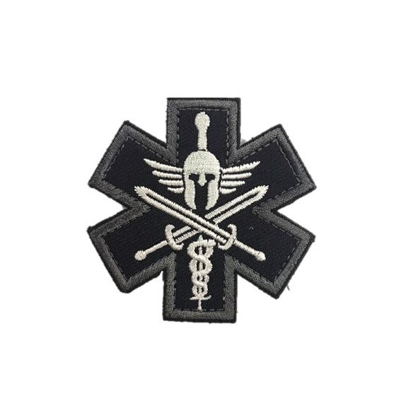 Spartan Medic Tactical Embroidery Patches Black