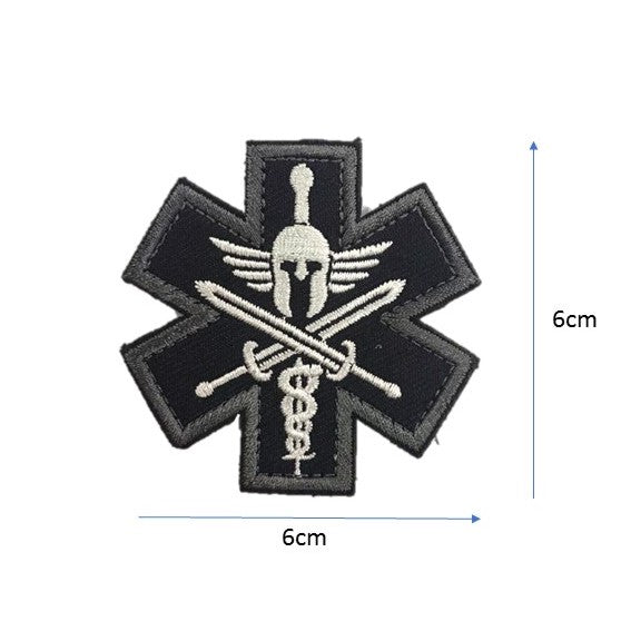 Spartan Medic Tactical Embroidery Patches Black