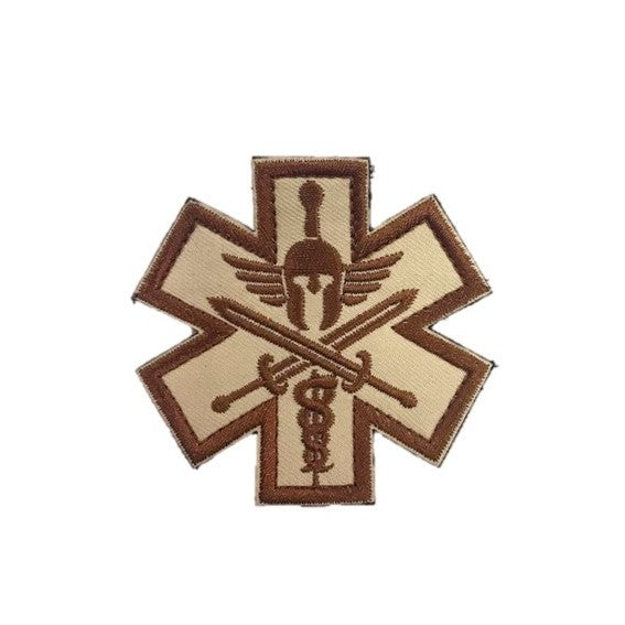 Spartan Medic Tactical Embroidery Patches Khaki