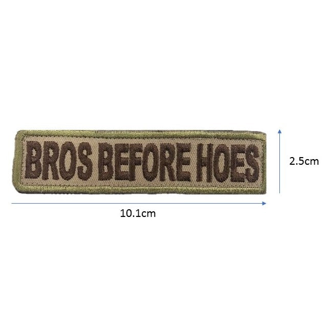 BROS BEFORE HOES Embroidery Patch Khaki