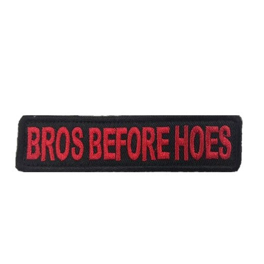 BROS BEFORE HOES Embroidery Patch Red