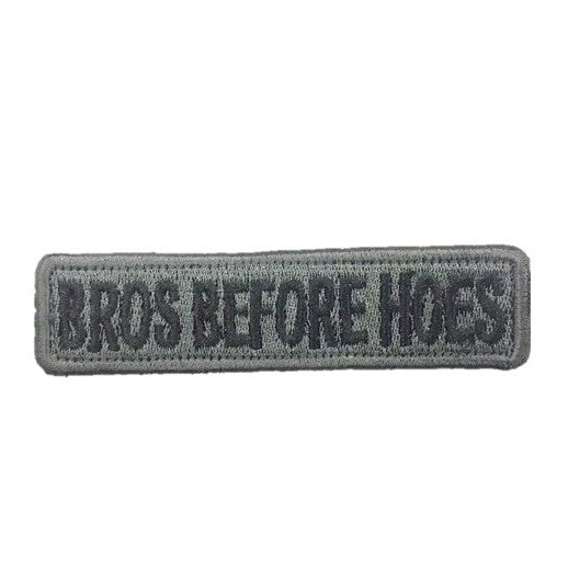 BROS BEFORE HOES Embroidery Patch Grey