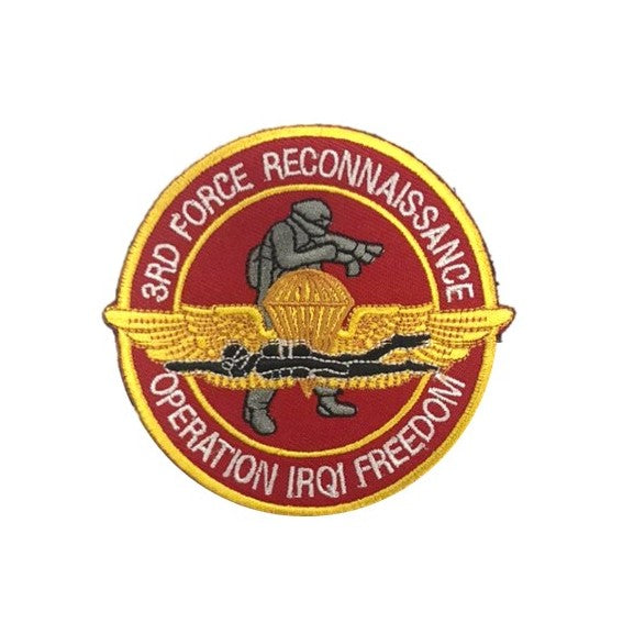 3RD FORCE RECON Embroidery Patch Red/ Yellow