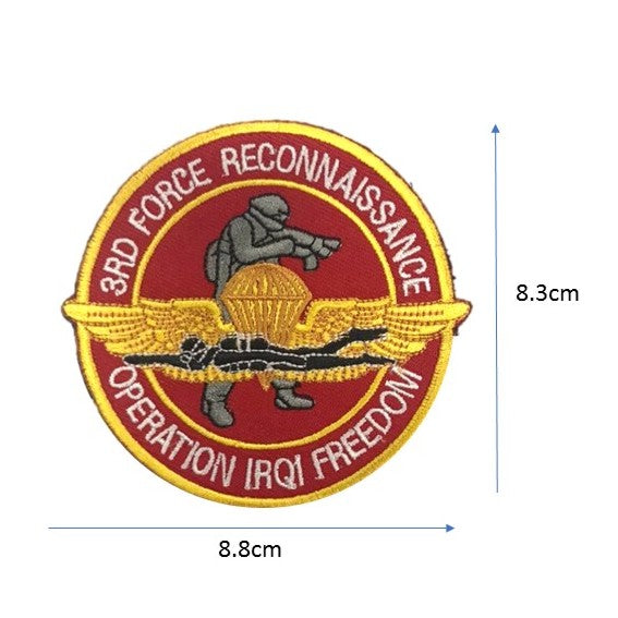 3RD FORCE RECON Embroidery Patch Red/ Yellow