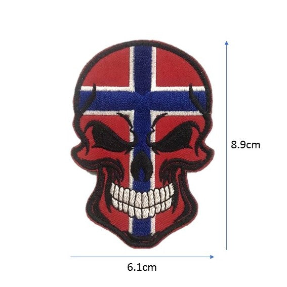 Norway Skull Embroidery Patch