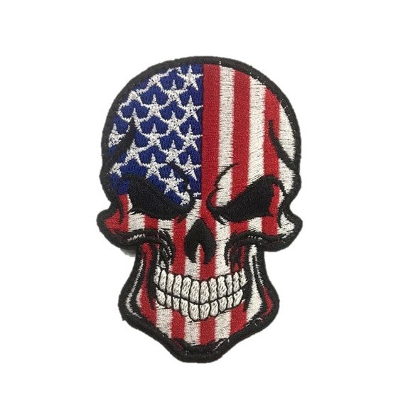 US Skull Embroidery Patch