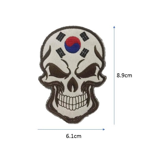 Korea Skull Embroidery Patch