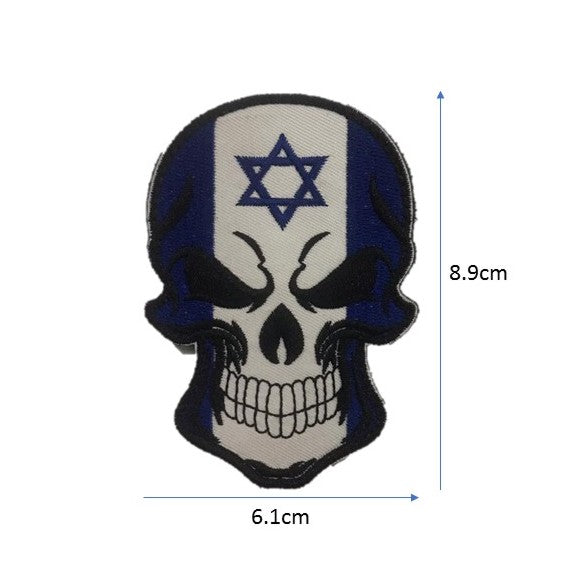 Israel Skull Embroidery Patch