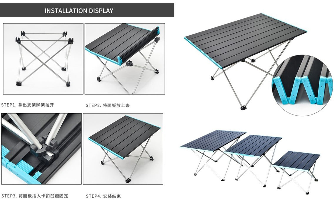 Ultralight Portable Aluminum Folding Table, Medium