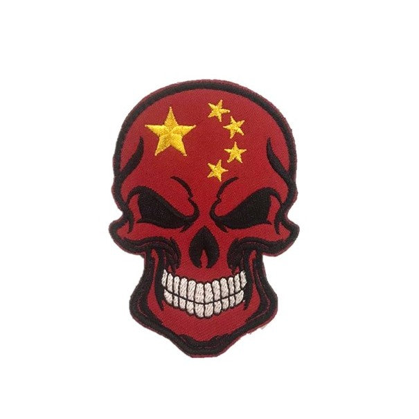 China Skull Embroidery Patch
