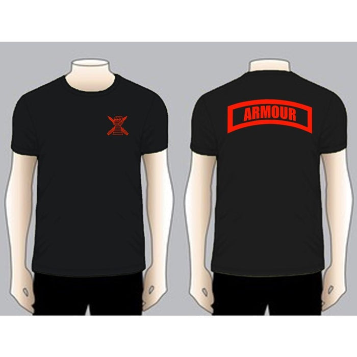 ARMOUR Black Unit T-shirt, Red on Black