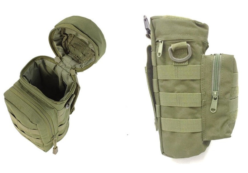 Tactical MOLLE Compatible Water Bottle Pouch, Army Green