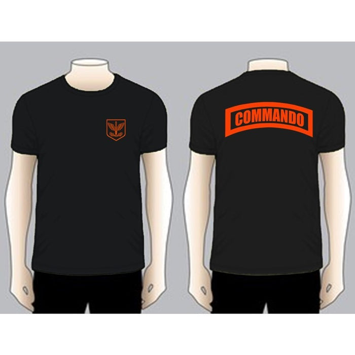 COMMANDO Black Unit T-shirt, Red on Black