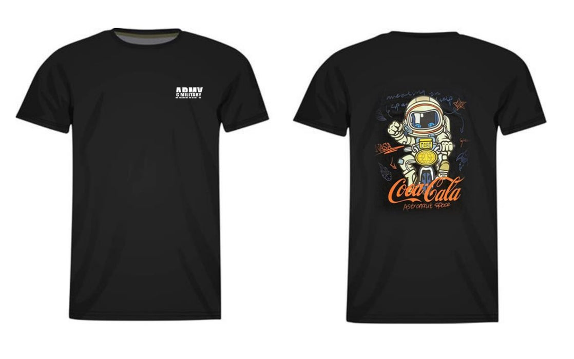 Coca Cola Astronaut Casual Short Sleeve T-Shirt Black